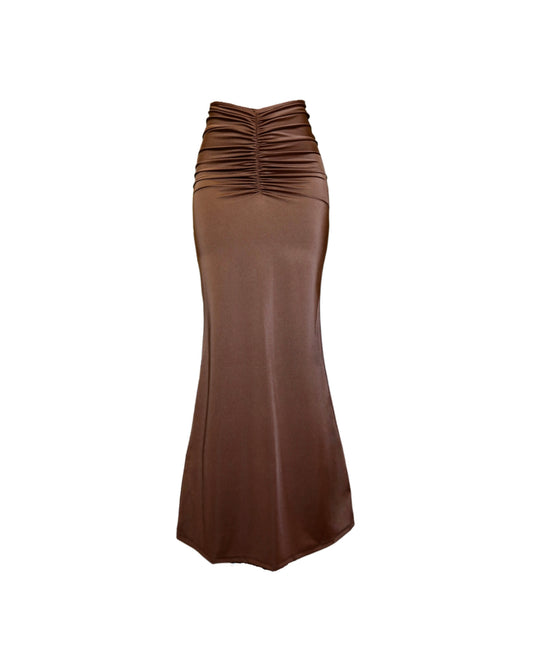 MEDEA LONG SKIRT - ESPRESSO