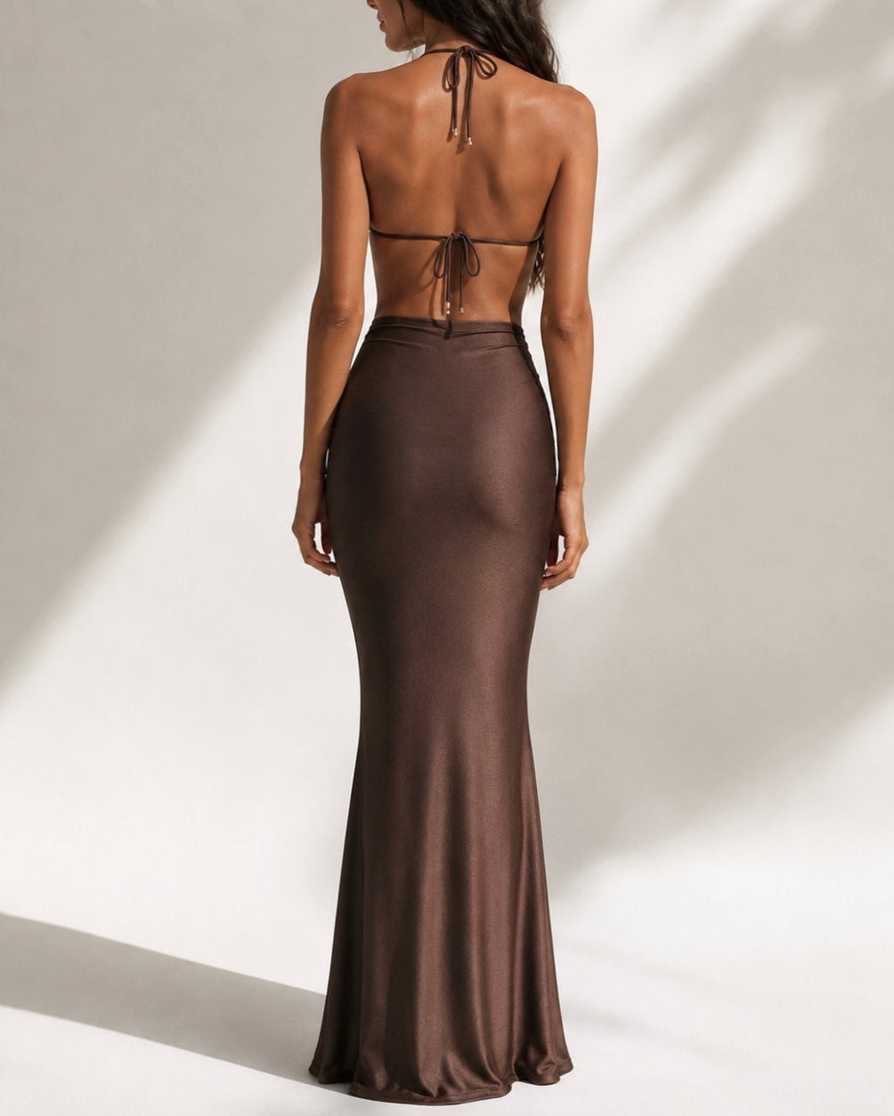 MEDEA LONG SKIRT - ESPRESSO